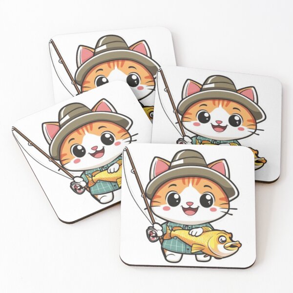 Item preview, "Happy Fisher Cat with Catch" designed and sold by NoFishToday.