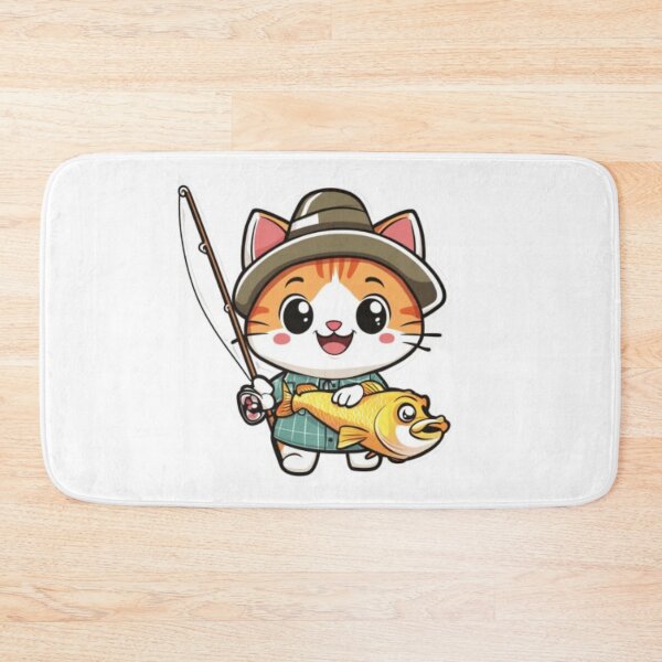 Item preview, "Happy Fisher Cat with Catch" designed and sold by NoFishToday.