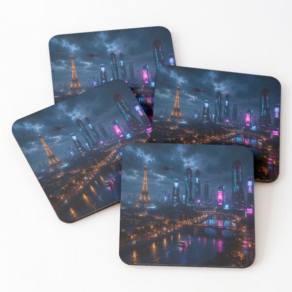 Item preview, Paris 2150 Cyberpunk Wall Art | Futuristic Eiffel Tower Neon City | Paris Poster | Neon Atlas designed and sold by NSAstore.