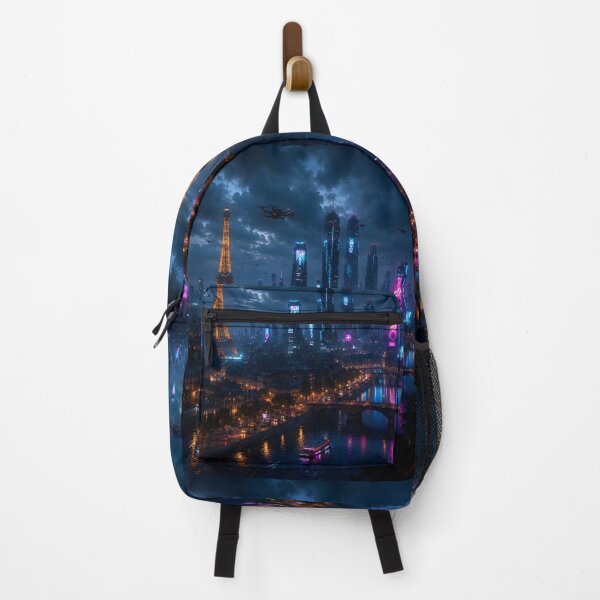 Item preview, Paris 2150 Cyberpunk Wall Art | Futuristic Eiffel Tower Neon City | Paris Poster | Neon Atlas designed and sold by NSAstore.