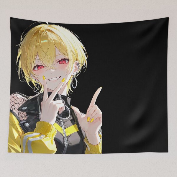 Item preview, Edgy Blonde Anime Girl Portrait in Yellow Streetwear designed and sold by Sergii Davydenko.