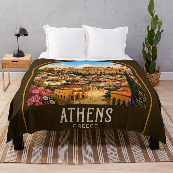 Item preview, Athens Vintage Travel Illustration designed and sold by HomeLivingCo.