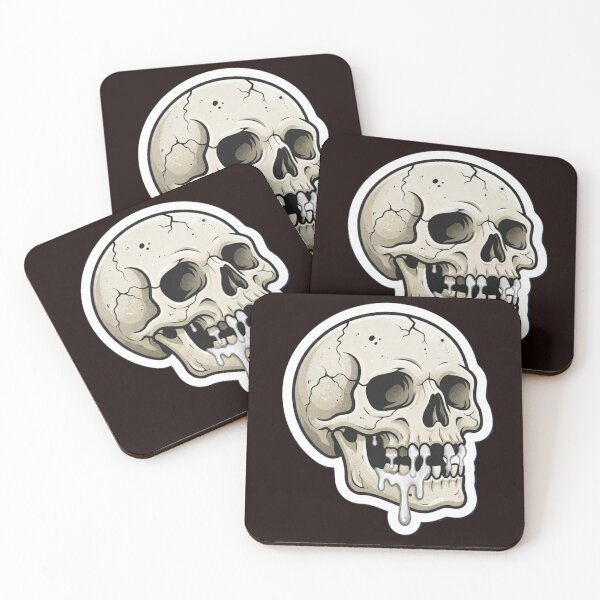 Item preview, Creepy Skull With Dripping Slime Neo-Traditional Tattoo Art designed and sold by Evelashop.