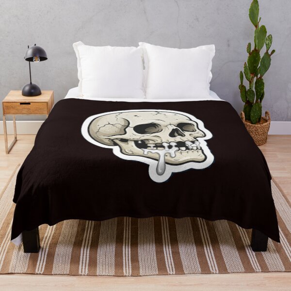 Item preview, Creepy Skull With Dripping Slime Neo-Traditional Tattoo Art designed and sold by Evelashop.