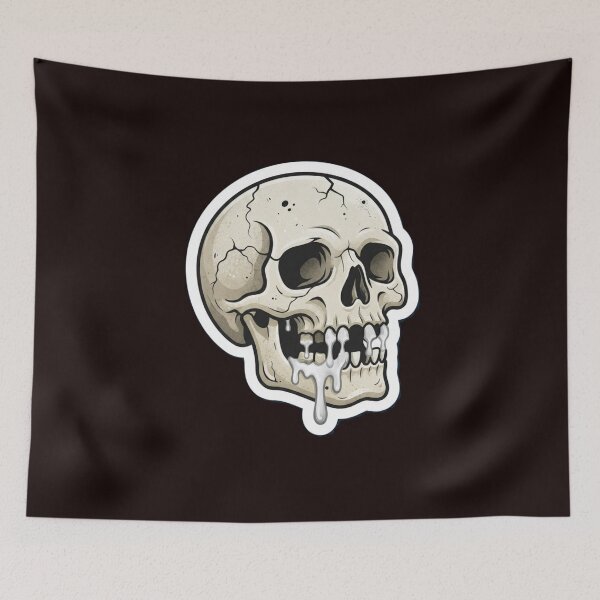 Item preview, Creepy Skull With Dripping Slime Neo-Traditional Tattoo Art designed and sold by Evelashop.