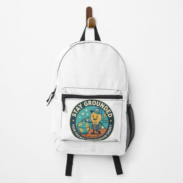 Item preview, Stay Grounded Funny Electrician Sparky Cute Retro Badge designed and sold by Wear Sculpt.