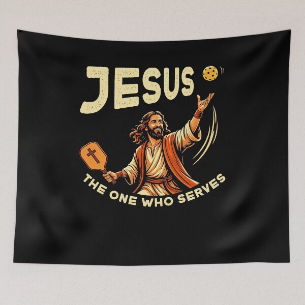 Item preview, Jesus The One Who Serves Funny Pickleball  designed and sold by studio-ssaam.