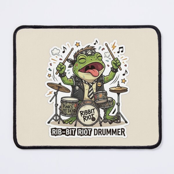 Item preview, Ribbit Riot Drummer designed and sold by Safe Haven Pets.