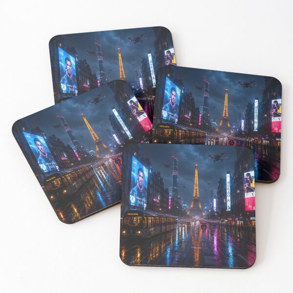 Item preview, Paris 2150 Cyberpunk Wall Art | Futuristic Eiffel Tower Neon City | Paris Poster | Neon Atlas designed and sold by NSAstore.