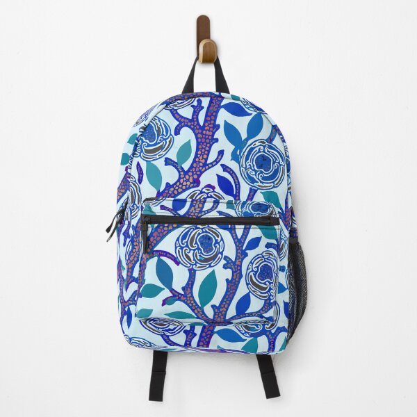Item preview, Blue Art Deco Floral designed and sold by Reinvented Decors.