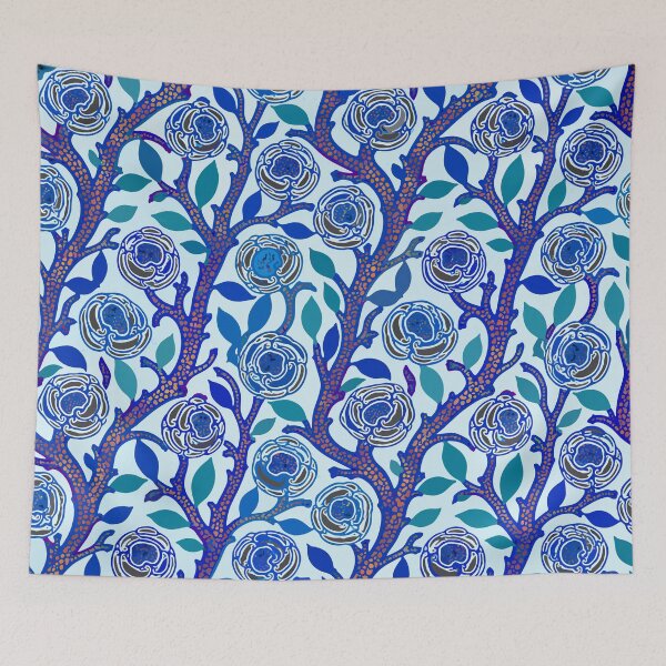 Item preview, Blue Art Deco Floral designed and sold by Reinvented Decors.