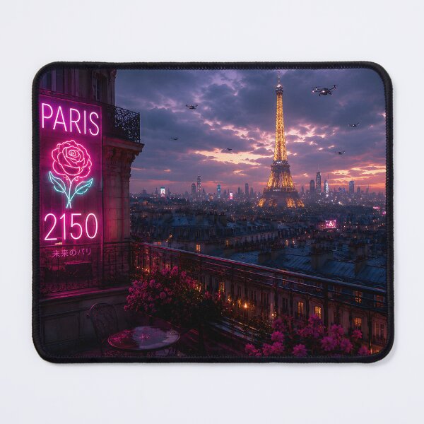 Item preview, Paris 2150 Cyberpunk Wall Art | Futuristic Eiffel Tower Neon City | Paris Poster | Neon Atlas designed and sold by NSAstore.