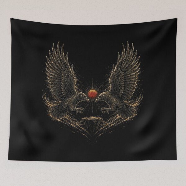 Item preview, Return With News — Norse Ravens Returning at Sunset designed and sold by OblivionRise.