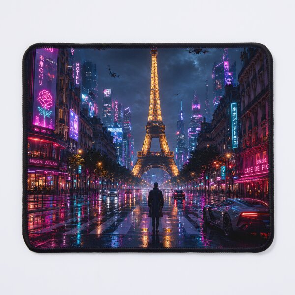 Item preview,  Paris 2150 Cyberpunk Wall Art | Futuristic Eiffel Tower Neon City | Paris Poster | Neon Atlas designed and sold by NSAstore.