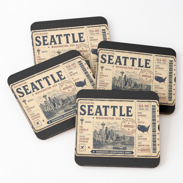 Item preview, Seattle Vintage Travel Ticket designed and sold by naturalsurvival.