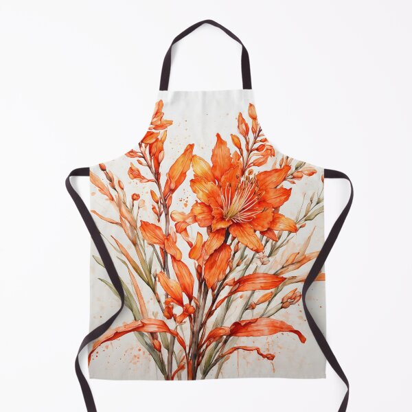 Item preview, Crocosmia Flower Watercolor Painting designed and sold by RawNaturePrints.