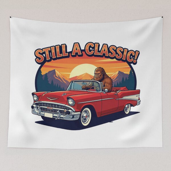 Item preview, Still a Classic - Bigfoot driving a '57 Chevy Convertible designed and sold by HiddenCitadel.