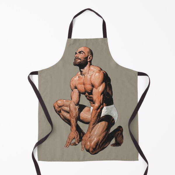 Aperçu de l'œuvre Position de départ du coureur musclé – Art du physique masculin de style bande dessinée vintage créée et vendue par gayishdesign.