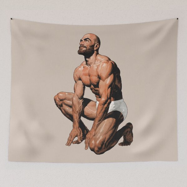 Item preview, Muscular Runner Ready Position – Vintage Comic Style Male Physique Art designed and sold by gayishdesign.