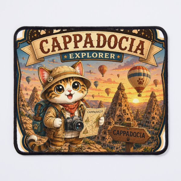 Item preview, DreamPaw Cappadocia Explorer Cat Sticker | Cute Kawaii Travel Kitten with Camera & Backpack designed and sold by DreamPaw Studio.