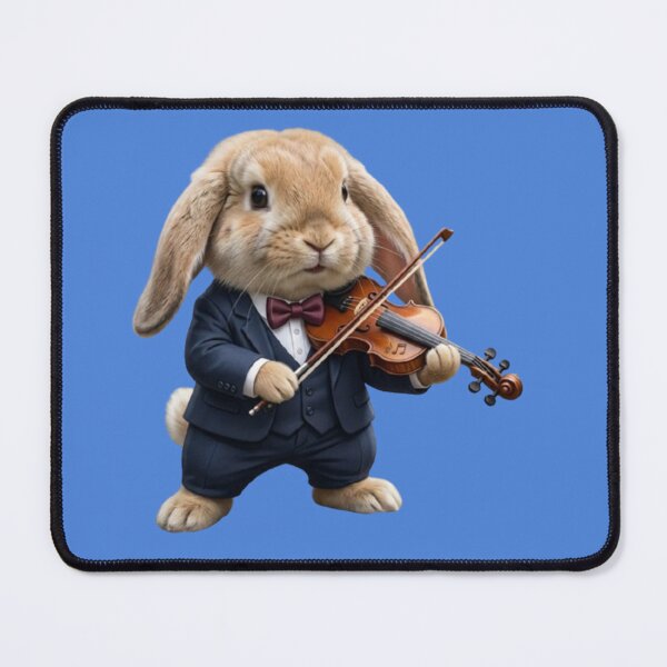 Item preview, Violin Rabbit – Whimsical Musical Animal Art designed and sold by Dogandesighn.