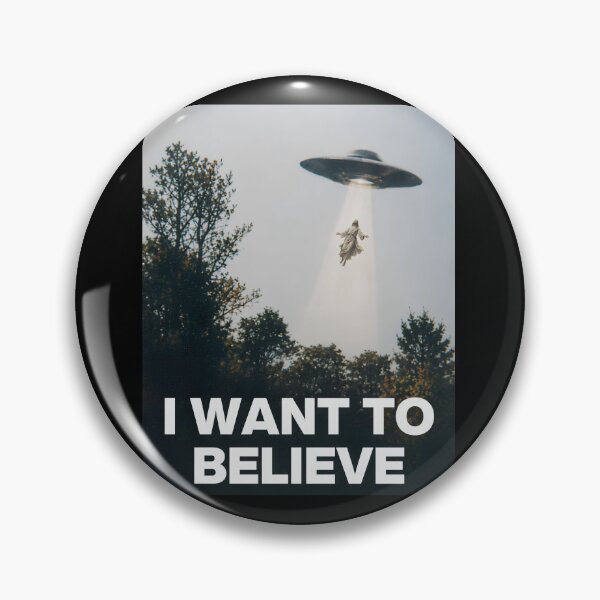 Item preview, I Want to Believe – Jesus UFO Ascension Vintage Sci-Fi Christian Parody | Funny Christian T-Shirt designed and sold by Alt Christian.