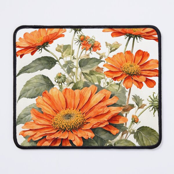 Item preview, Tithonia Mexican Sunflower Watercolor Painting designed and sold by RawNaturePrints.
