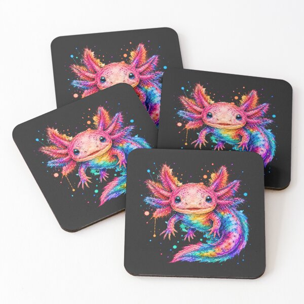Item preview, Colorful Axolotl Watercolor Art – Cute Vibrant Amphibian Illustration designed and sold by ColorSplash123.