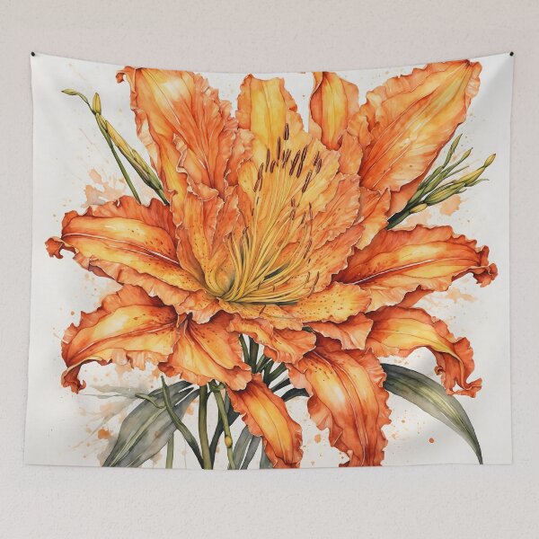 Item preview, Daylily Watercolor Painting designed and sold by RawNaturePrints.