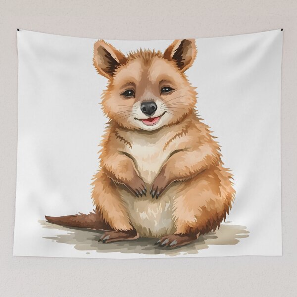 Item preview, Quokka Watercolor Painting designed and sold by RawNaturePrints.