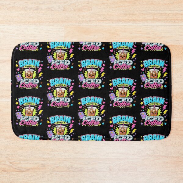 Item preview, Brain Powered by Iced Coffee Cute Y2K Retro Aesthetic Funny Coffee Lover Art designed and sold by thoughtswear.