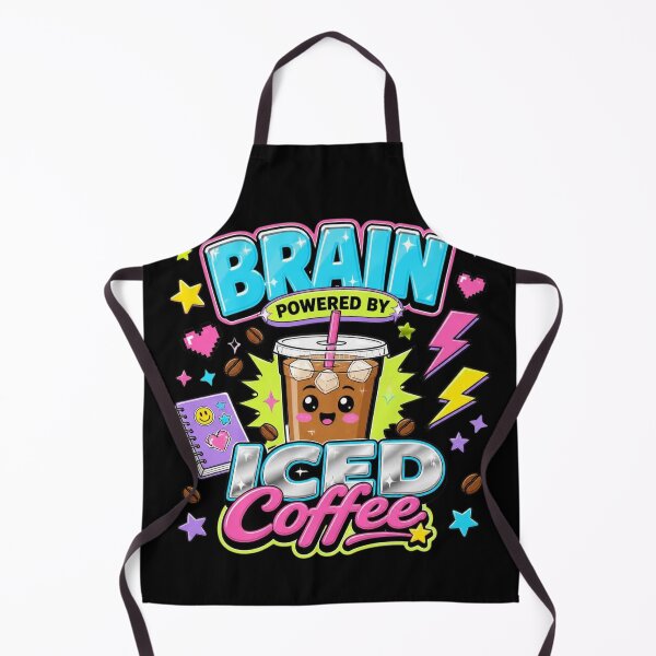 Item preview, Brain Powered by Iced Coffee Cute Y2K Retro Aesthetic Funny Coffee Lover Art designed and sold by thoughtswear.