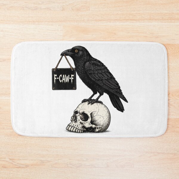 Item preview, Funny Raven Holding F Caw F Sign Gothic Halloween Humor designed and sold by PhocoNibict.