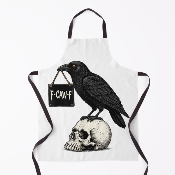 Item preview, Funny Raven Holding F Caw F Sign Gothic Halloween Humor designed and sold by PhocoNibict.