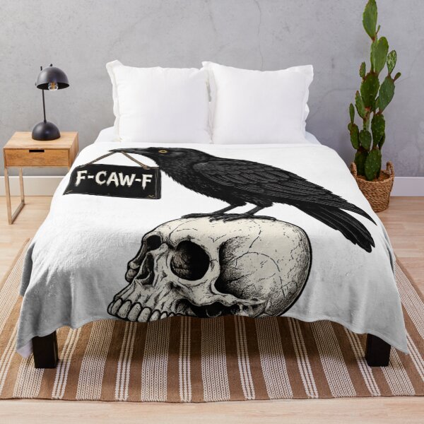Item preview, Funny Raven Holding F Caw F Sign Gothic Halloween Humor designed and sold by PhocoNibict.
