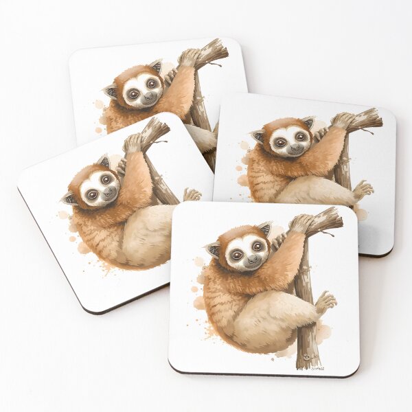 Item preview, Slow Loris Watercolor Painting designed and sold by RawNaturePrints.