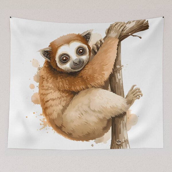 Item preview, Slow Loris Watercolor Painting designed and sold by RawNaturePrints.