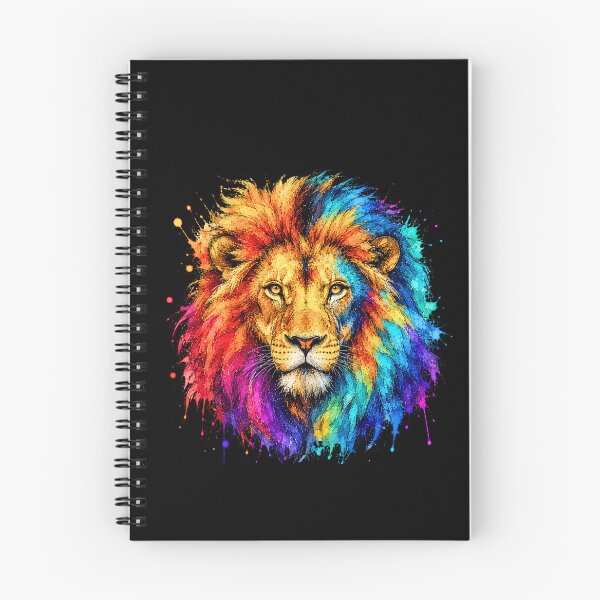 Item preview, Colorful Lion Watercolor Art – Majestic Wildlife Portrait Illustration designed and sold by ColorSplash123.