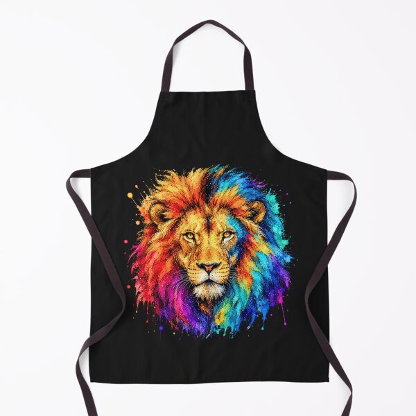 Item preview, Colorful Lion Watercolor Art – Majestic Wildlife Portrait Illustration designed and sold by ColorSplash123.