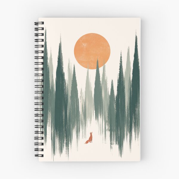 Item preview, Lone Fox at Sunset – Minimalist Forest Art Print – Green & Orange Nature Wall Decor designed and sold by @SHINTOSARTSTORE.