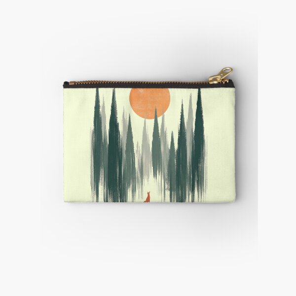 Item preview, Lone Fox at Sunset – Minimalist Forest Art Print – Green & Orange Nature Wall Decor designed and sold by @SHINTOSARTSTORE.
