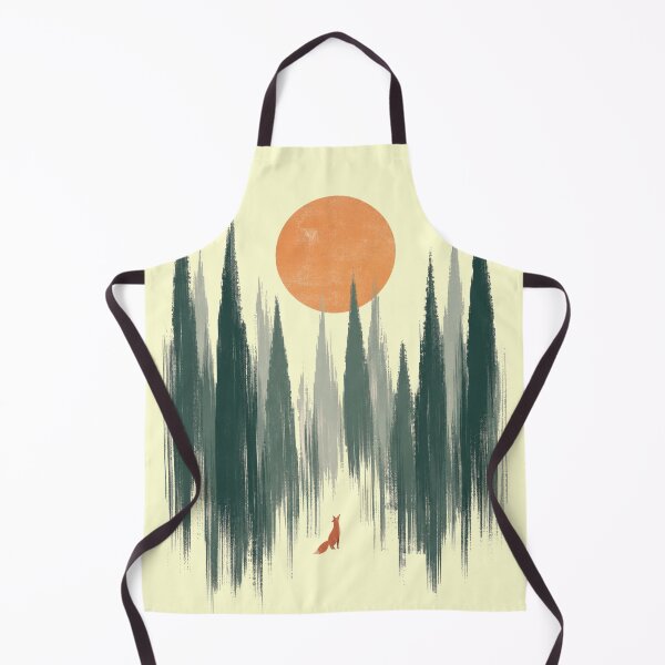 Item preview, Lone Fox at Sunset – Minimalist Forest Art Print – Green & Orange Nature Wall Decor designed and sold by @SHINTOSARTSTORE.