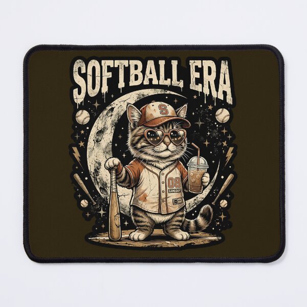Item preview, Softball era - Cute tabby cat with cup of ice coffee designed and sold by ParadoxParadox.
