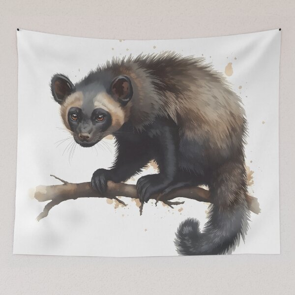 Item preview, Binturong Bearcat Watercolor Painting designed and sold by RawNaturePrints.