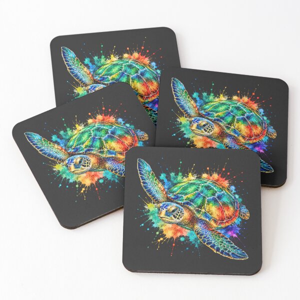 Item preview, Colorful Sea Turtle Watercolor Art – Vibrant Ocean Wildlife Illustration designed and sold by ColorSplash123.