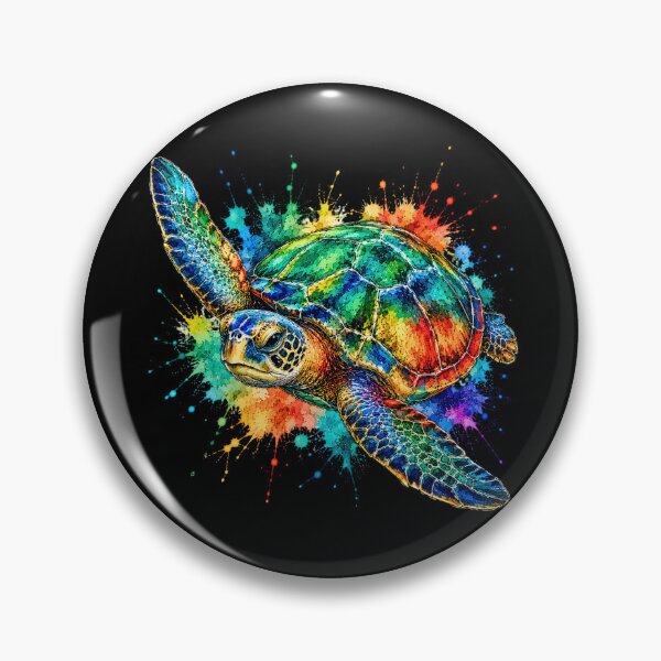 Item preview, Colorful Sea Turtle Watercolor Art – Vibrant Ocean Wildlife Illustration designed and sold by ColorSplash123.