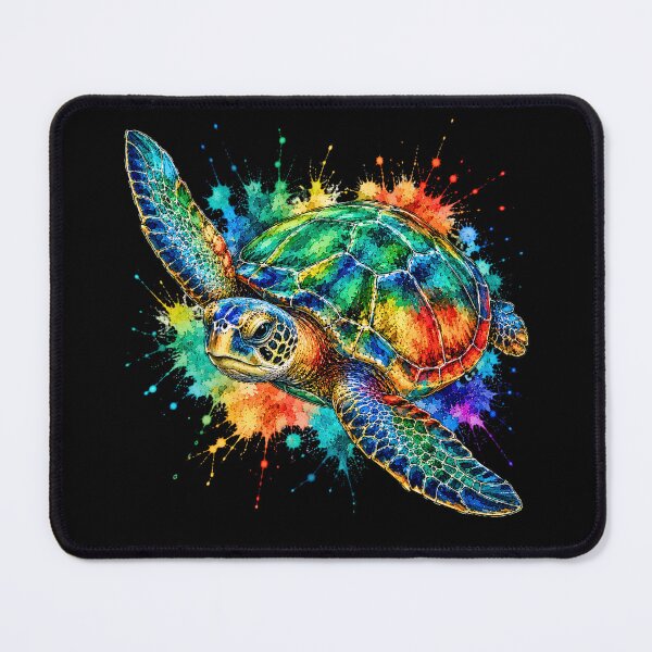 Item preview, Colorful Sea Turtle Watercolor Art – Vibrant Ocean Wildlife Illustration designed and sold by ColorSplash123.