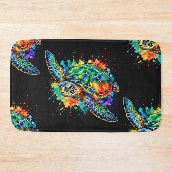 Item preview, Colorful Sea Turtle Watercolor Art – Vibrant Ocean Wildlife Illustration designed and sold by ColorSplash123.
