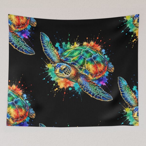 Item preview, Colorful Sea Turtle Watercolor Art – Vibrant Ocean Wildlife Illustration designed and sold by ColorSplash123.