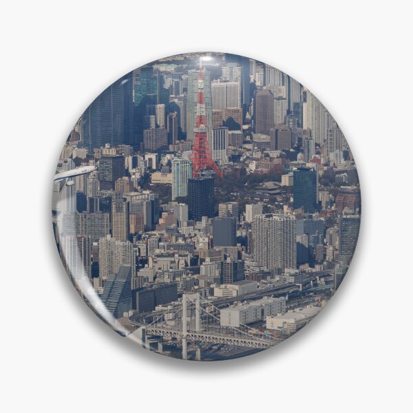 Item preview, Aerial View of Airplane Takeoff over Tokyo Skyline Haneda Airport designed and sold by YSJapanPhoto.